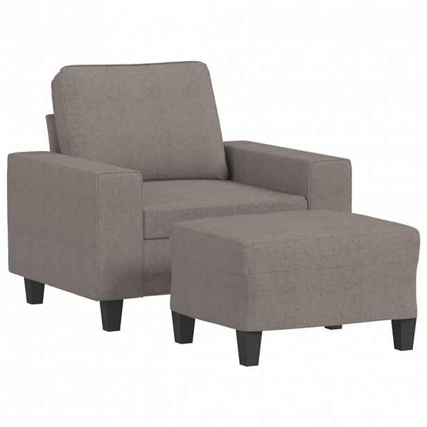 vidaXL Křeslo s podnožkou taupe 60 cm textil