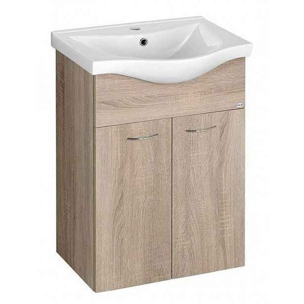 Aqualine Keramia Fresh - Umyvadlová skříňka 51x74x34 cm, dub platin 50058