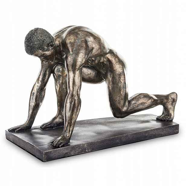 Figurka Černá Zlatá Sportovec Běžec 33 cm 30 35