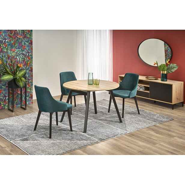 HALMAR Jídelní rozkládací stůl Ruden 102/142 cm dub artisan/černý
