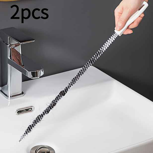 TEMU 2 ks Flexibilní čisticí nástroje pro odvodnění, lapače vlasů do kuchyně a koupelny, ruční nástroje pro odstranění ucpání a čištění odpadních