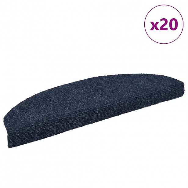 vidaXL Schodové rohože samolepicí 20 ks 65 x 21 x 4 cm modré, půlkulaté, velké