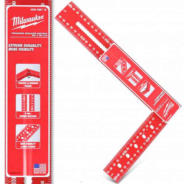Úhelník 20x30 cm Úhelník Stavební Tesařský Aluminiový Rozteč 5C-P
