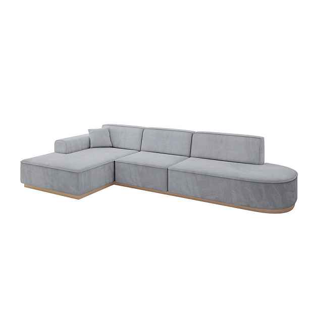 ALTDECOR ROHOVÁ SEDAČKA s otomanem, levá IREA-L2 327x165x80 Šedá Velur