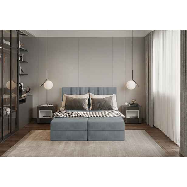 Americká postel 180x200 TORINA 1 - světle šedá