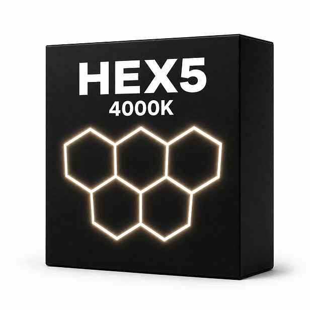 Garážový stropní svítidlo Led černý 168W 4000K Hexagon 5 silný panel 229x158cm