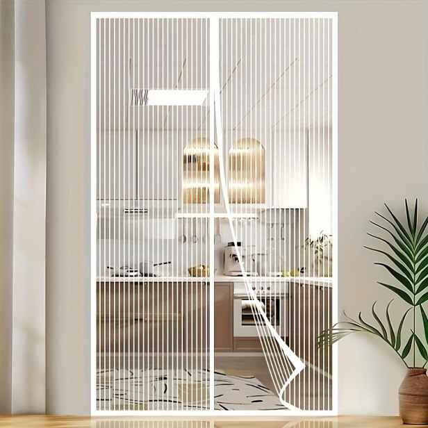 TEMU Magnetická síť proti hmyzu o rozměrech 210X100 cm / 210X90 cm - Automatické zavírání, prodyšná ochrana proti hmyzu, vhodná pro okna a dveře,