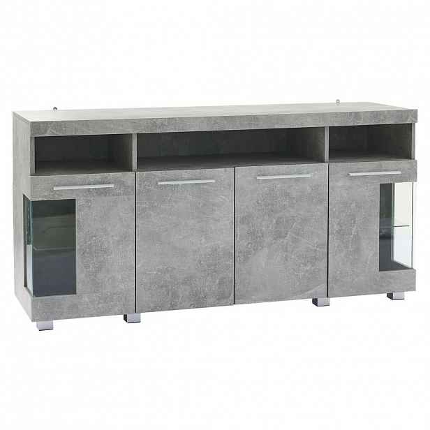 Urban Meuble SIDEBOARD se 3 přihrádkami a LED šedý