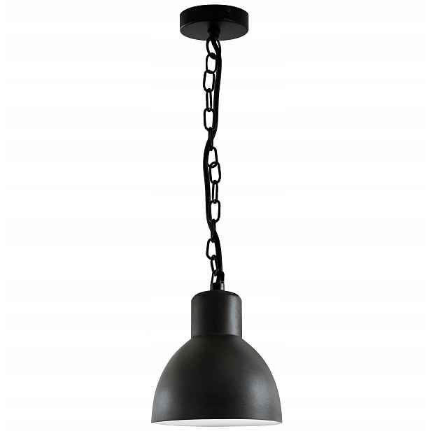 Venkovní závěsná lampa černá matná kulatá na řetězu Polux