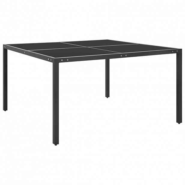vidaXL Zahradní stůl antracitový 130 x 130 x 72 cm ocel a sklo