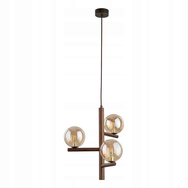 Závěsná lampa Lustr Estera Hnědá Dřevěná 3xG9 Nastavitelná Tk Lighting