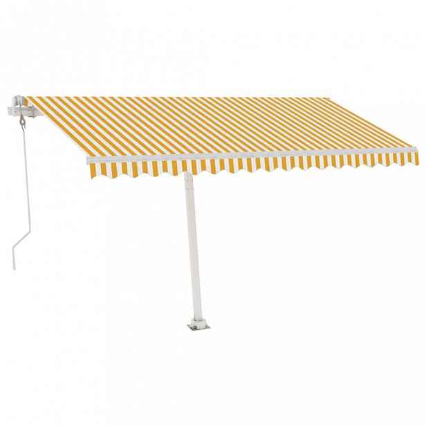 Volně stojící automatická markýza 600x300 cm Dekorhome Bílá / žlutá