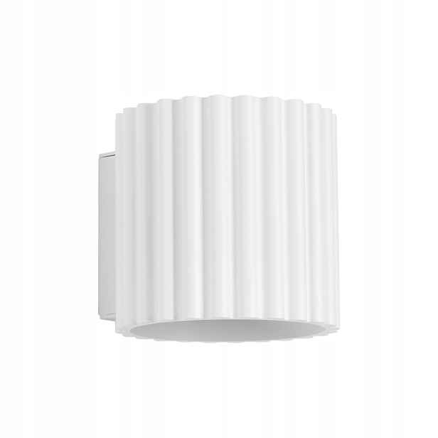 Sollux Nástěnné svítidlo bílá ryhovaná tuba 10 cm nahoře dole 1xG9 10W Aura