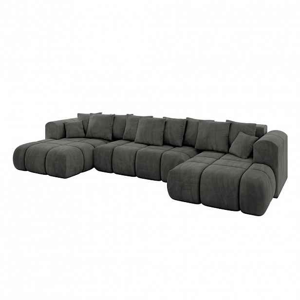 ALTDECOR SEDACÍ SOUPRAVA CLOUD-U-v1 405x185x90 tmavě šedá varianta veluru