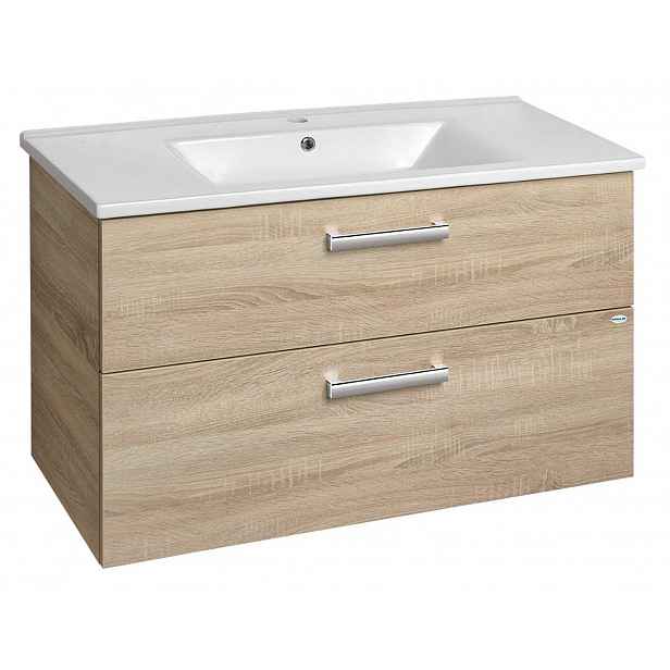 Aqualine Vega - Umyvadlová skříňka 97x60x44 cm, dub platin VG903