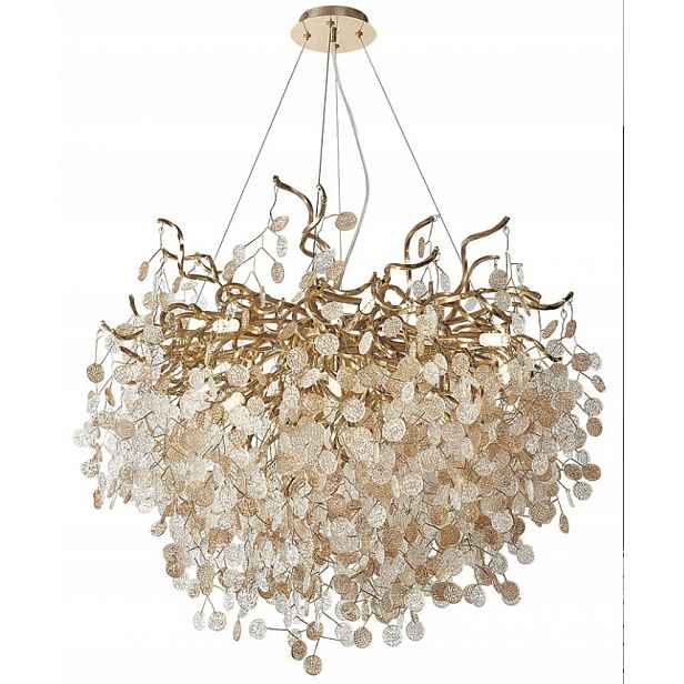 Moneytree 60 – moderní křišťálový lustr 60 cm, zlatý