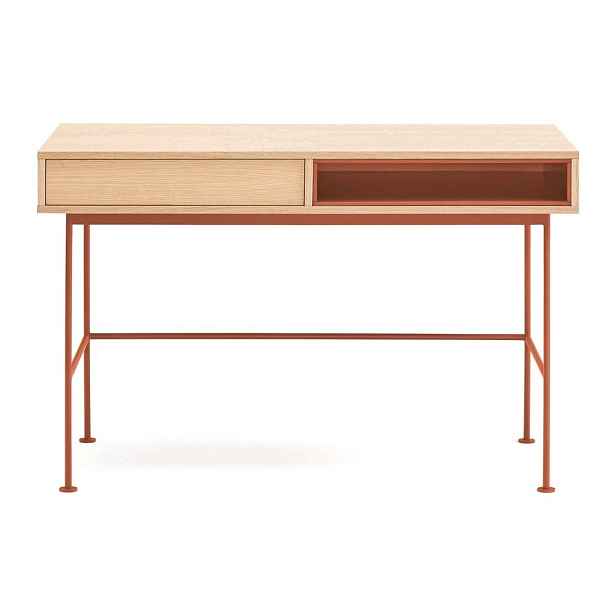 Pracovní stůl s deskou v dubovém dekoru 60x120 cm Yoko – Teulat