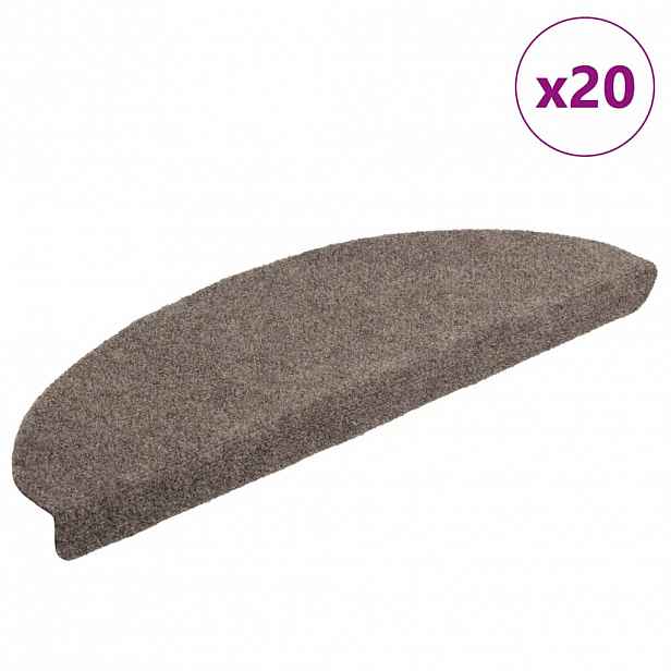 vidaXL Schodové rohože samolepicí 20 ks 65 x 21 x 4 cm béžové, půlkulaté, velké