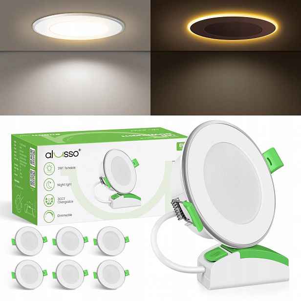Zapuštěné reflektory Alusso Led 230V 7W 550lm studená bílá 6500K 6 ks