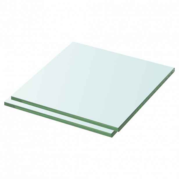vidaXL Policové desky 2 ks sklo čiré 30 x 30 cm