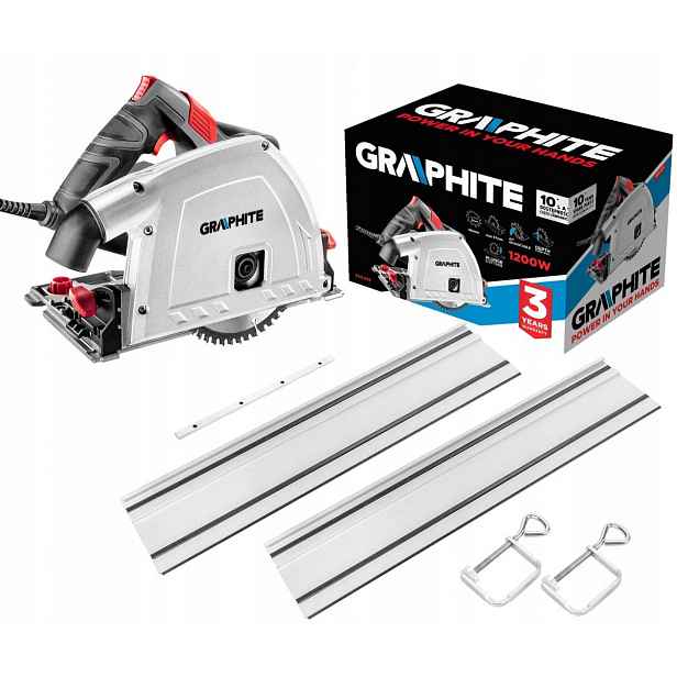 Zahloubovací pila 1200 W 165 mm vodicí lišta a dvě svorky Graphite