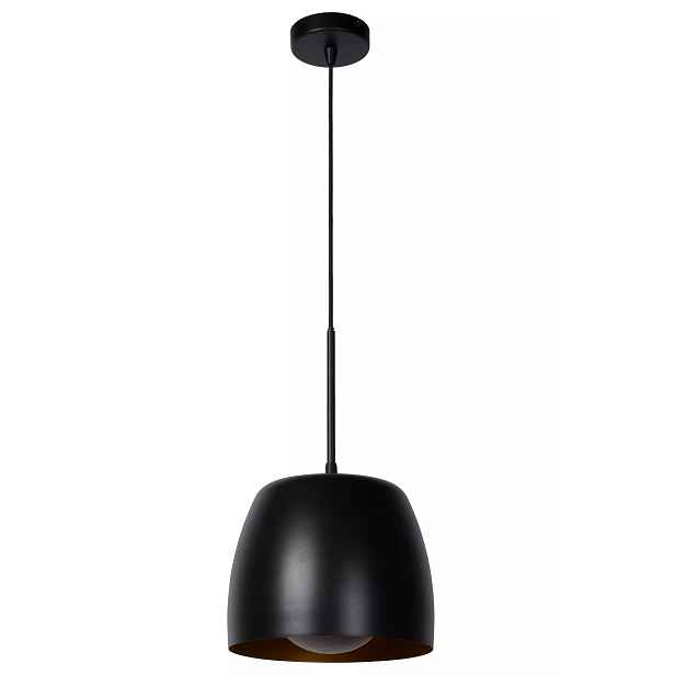 Závěsná lampa Lucide Nolan černá E27 40W se zlatým vnitřkem