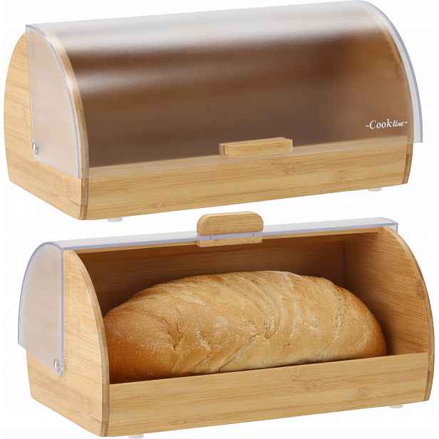 Pevný Bambusový Chlebník S Plastovým Víkem 38x28