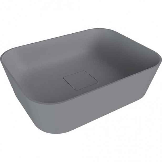 Polysan Banera umyvadlo na desku 49,5x34,5 cm šedá matná mat bez přepadu 14596.31