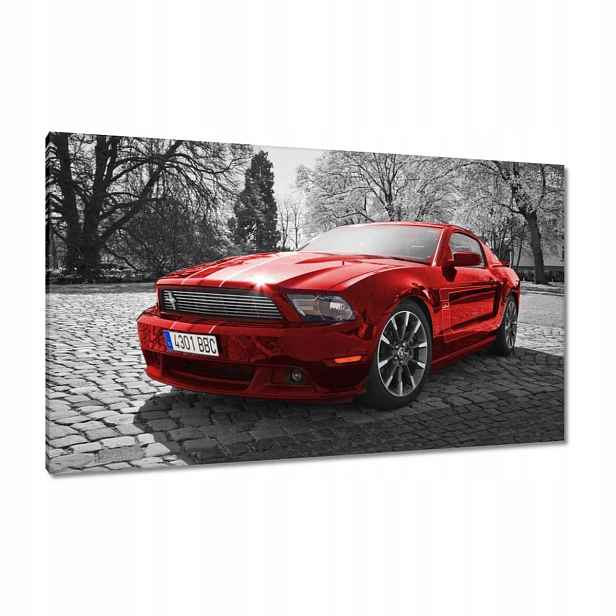 Obrazy 120x70 Červený Mustang