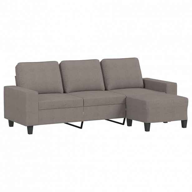 vidaXL 3místná pohovka s podnožkou taupe 180 cm textil
