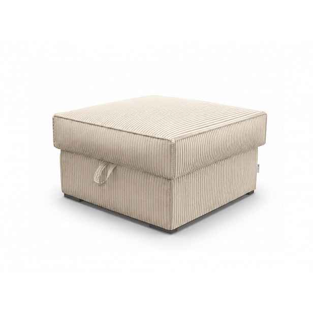 AKCE Krémový taburet SMART COSARO s úložným prostorem 65x65 cm II. jakost