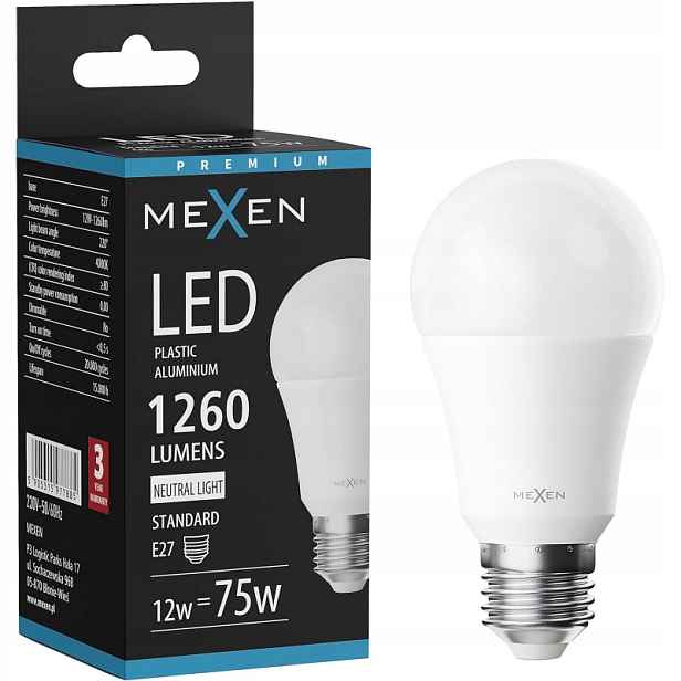 Mexen Nova Led Žárovka E27 A60 12W Neutrální Bílá 4000K 1260 LM