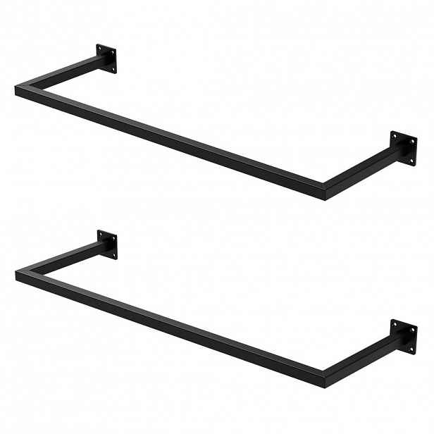 ML-DESIGN VĚŠÁK NA ODĚVY, sada 2 ks, obdélníkový, v. 30 cm x š. 90 cm, černý, z oceli