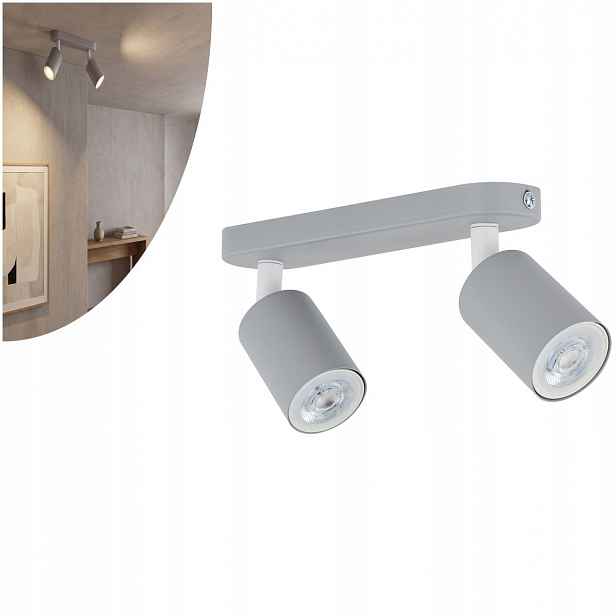 Stropní Svítidlo Reflektor Spot Metal Šedá 2 zdroje GU10 13.5 cm Tk Lighting