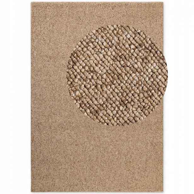 Koberec plochý tkaný do obývacího pokoje 120 x 170 cm, hnědá smyčka