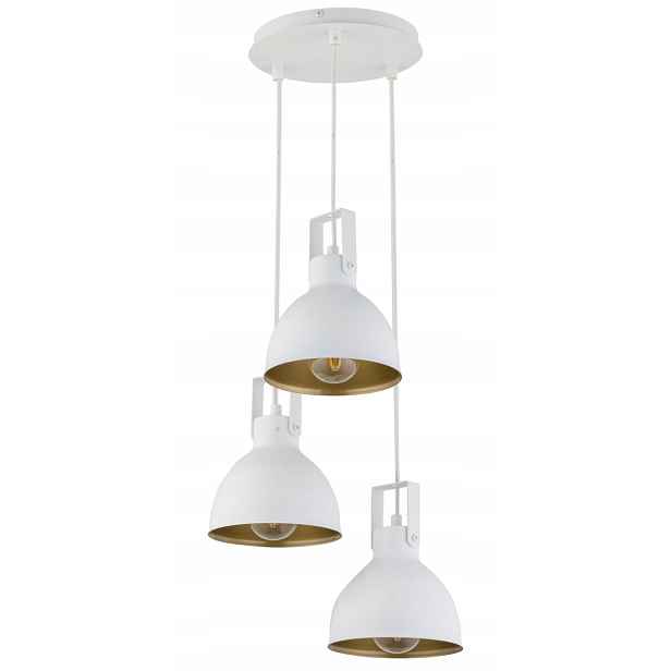 Retro závěsná lampa Mars 3xE27 bílá/zlatá loftová Sigma Lighting