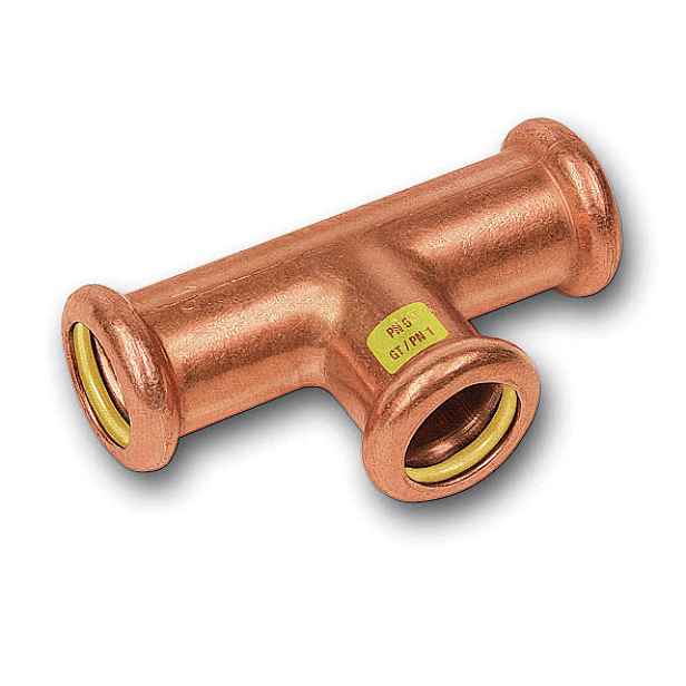 T-kus redukovaný lisovací Sanha Cu Press Gas 10130 35×35×28 mm