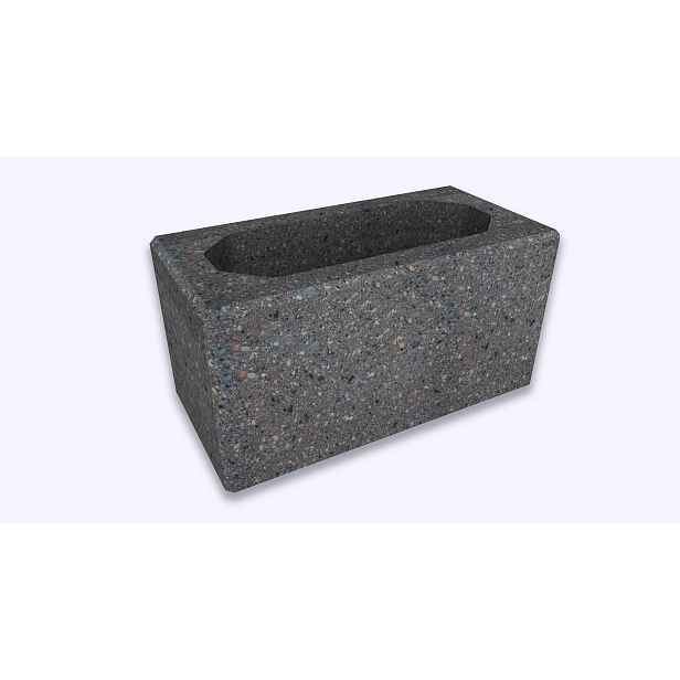 Tvárnice plotová hladká CS Blok 20 černá 200×400×200 mm