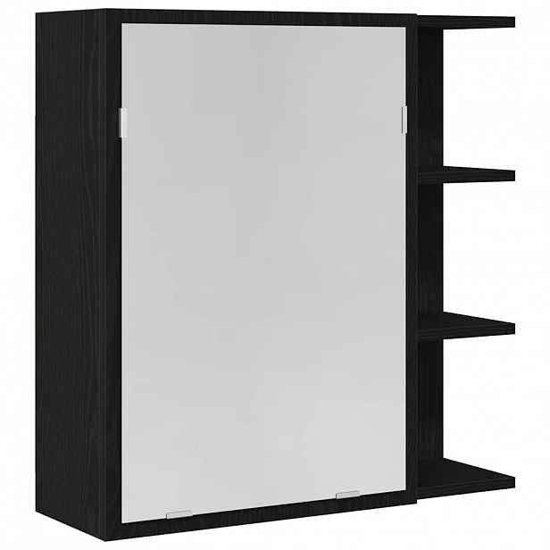 vidaXL Koupelnová zrcadlová skříň Černý dub 62,5 x 20,5 x 64 cm