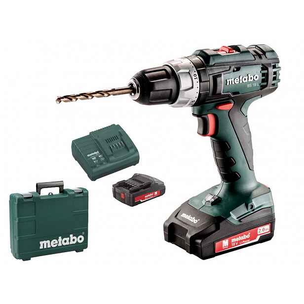 Akumulátorový vrtací šroubovák 18V 2x2Ah 50 Nm Metabo Bs 18 L Sada