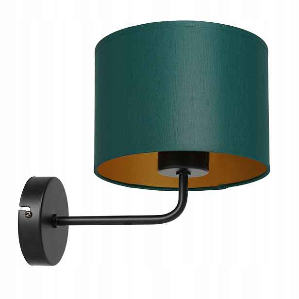 Nástěnné svítidlo Arden černé zelené stínidlo Luminex E27 15W IP20