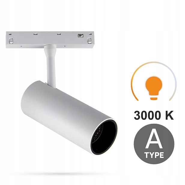 Reflektor Bílý Led Track 30W 3000K Teplý Typ A pro Smart Track 48VDC