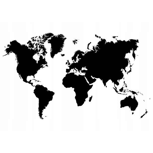 Vliesová fototapeta Mapa světa Černý obrys Geometrie 254x184 lepidlo