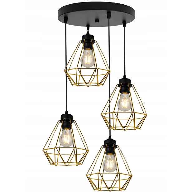 Závěsná Stropní Lampa Lustr Zlatý Glamour Loft Elegantní Loft Nad Stůl