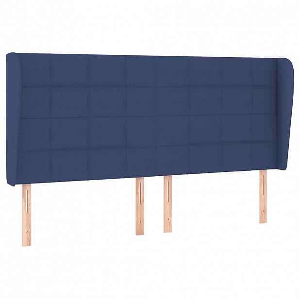 vidaXL Čelo postele typu ušák modré 163x23x118/128 cm textil