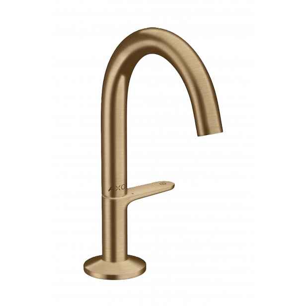 Axor One - Umyvadlová baterie s výpustí Push-Open, EcoSmart, CoolStart, kartáčovaný bronz 48010140