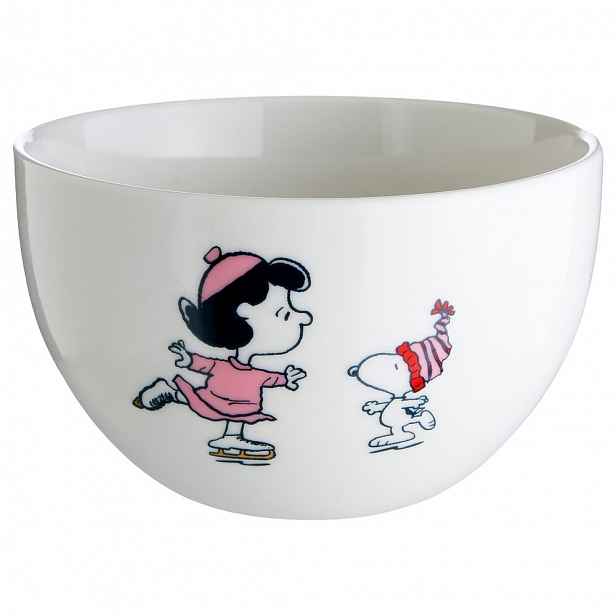 Butlers PEANUTS Miska Snoopy a bruslení 600 ml - bílá