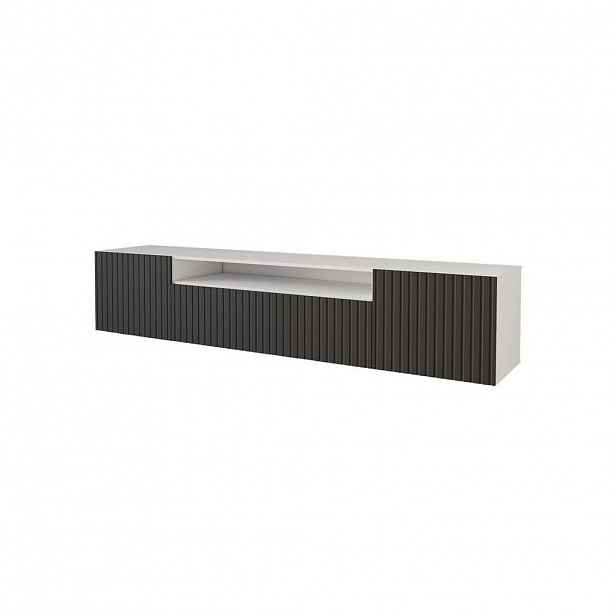 ALTDECOR NÍZKÁ komoda KITO-W 200 x 40 x 41 cm – bílá / černá