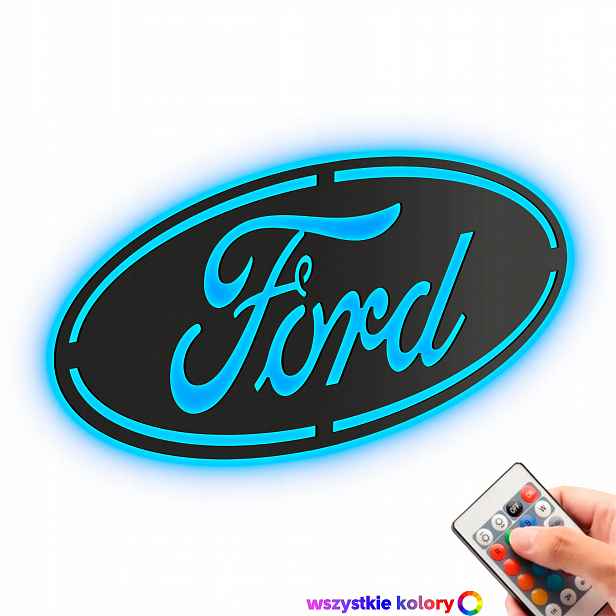 Dřevěný obraz 3D Logo Ford Nástěnná Dekorace Dárek Noční Lampa Led