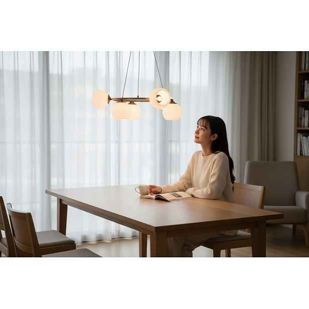 Euro-Lamp Závěsná lampa Ring 6 Zlaté stínidlo bílá kulička otevřená Výrobce